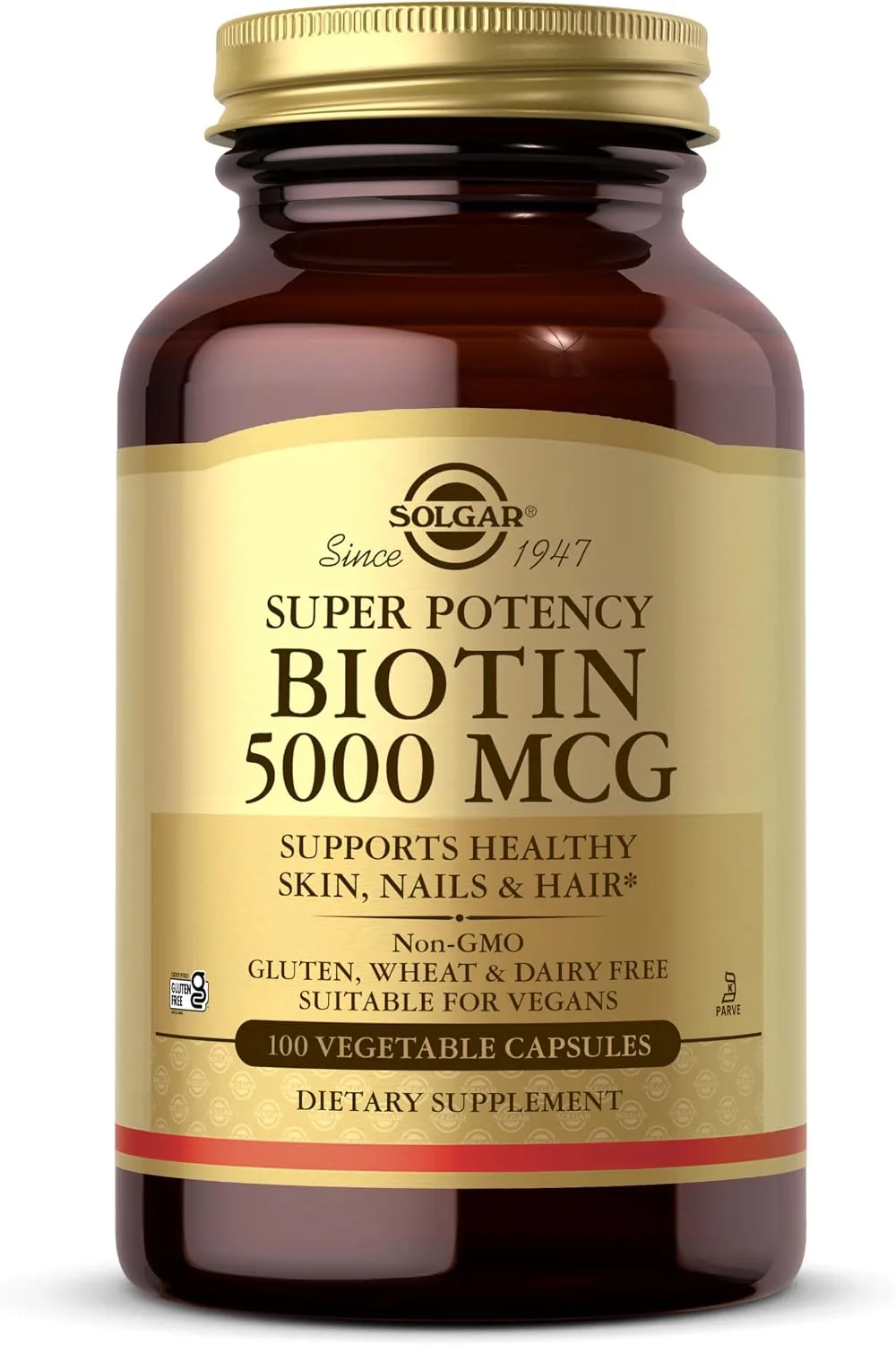 Solgar Biotin 5000 mcg 100 Vegetable Capsules - MagniMarket