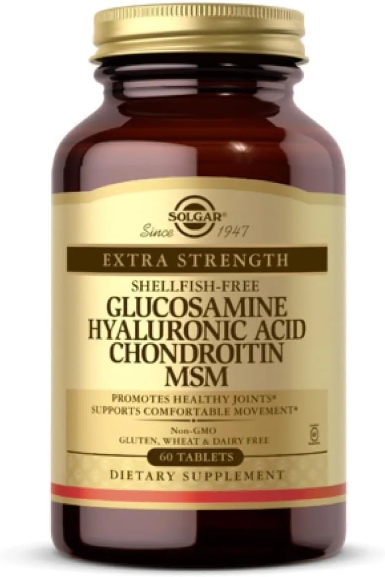 Solgar Glucosamine Hyaluronic Acid Chondroitin MSM (Shellfish-Free) 60 Tablets - MagniMarket