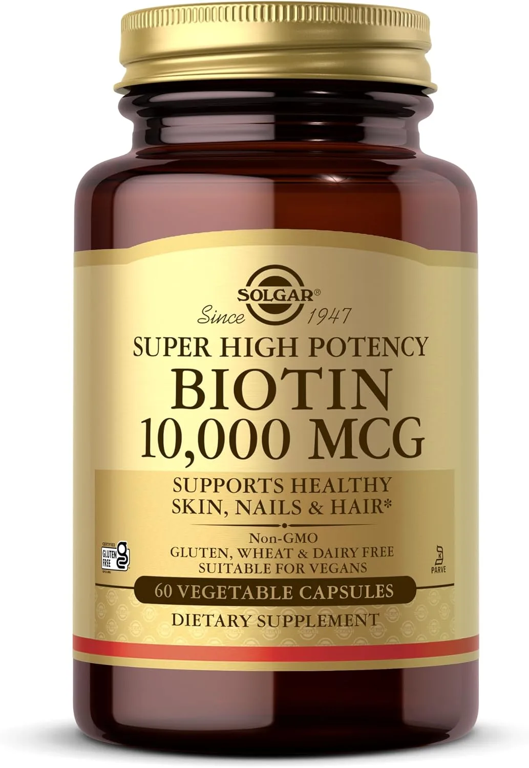 Solgar, Biotin 10,000 Mcg, 60 Vegetable Capsules - MagniMarket