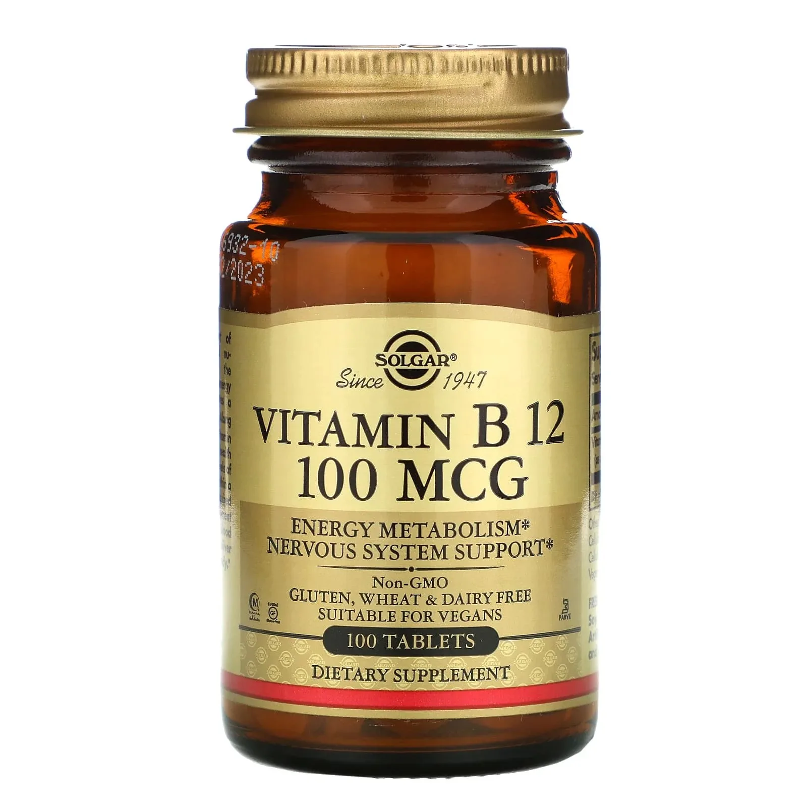 Solgar, Vitamin B-12 100 Mcg, 100 Tablets - MagniMarket