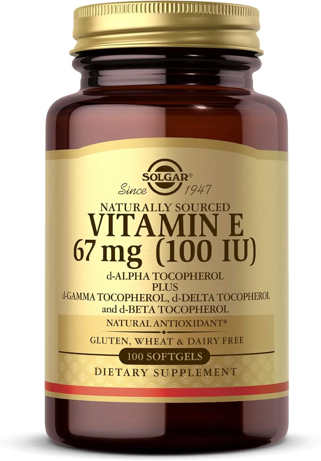 Solgar, Vitamin E 100 IU Mixed 67mg , 100 Softgels - MagniMarket