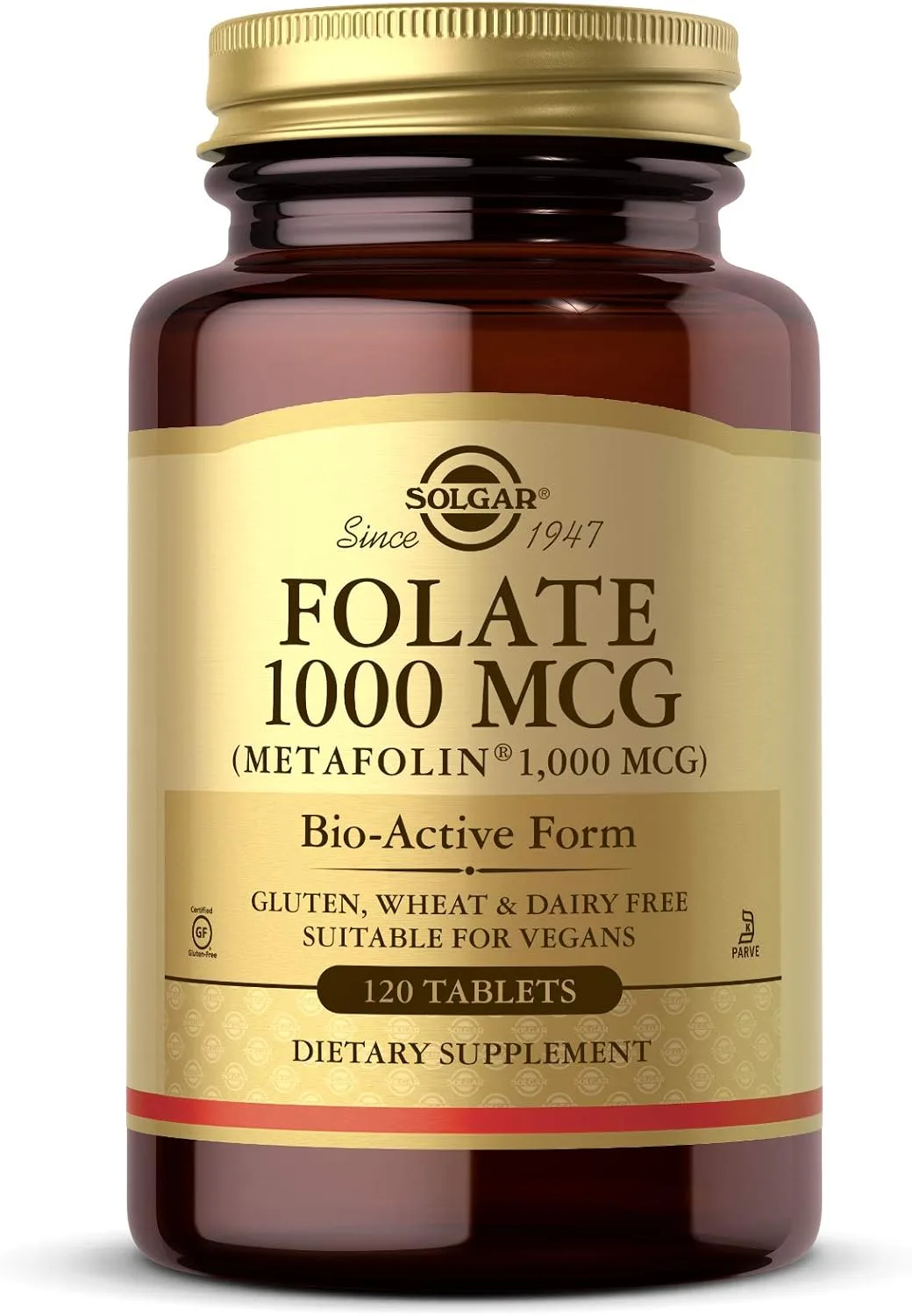 Solgar Folate 1000 MCG (Metafolin® 1,000 MCG) 120 Tablets - MagniMarket