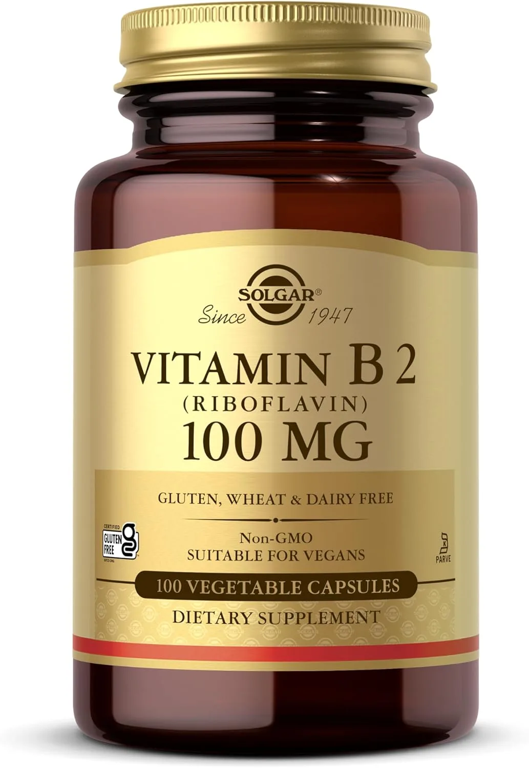 Solgar, Vitamin B2 (Riboflavin), 100 Mg, 100 Vegetable Capsules - MagniMarket