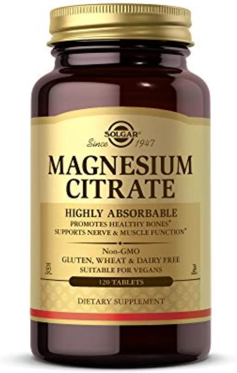 Solgar Magnesium Citrate, 120 Tablets - MagniMarket