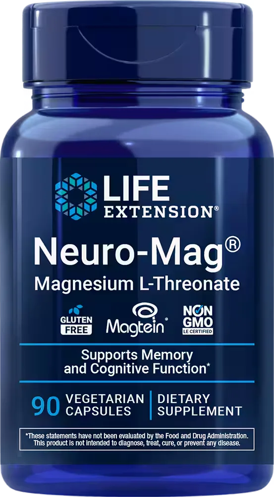 Life Extension Neuro‑Mag Magnesium L‑Threonate – 90 VegCaps (30 Servings) - MagniMarket