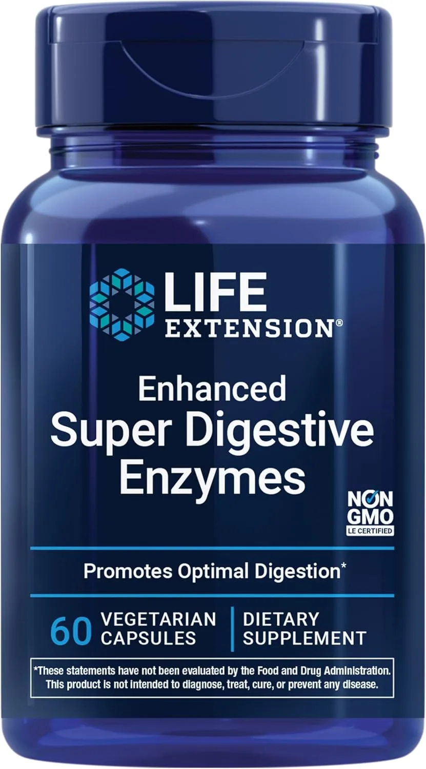 Life Extension, Enhanced Super Digestive Enzymes, 60 Vegetarian Capsules - MagniMarket