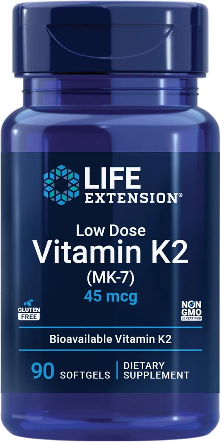 Life Extension, Low Dose Vitamin K2 (MK-7), 45 mcg, 90 Softgels - MagniMarket