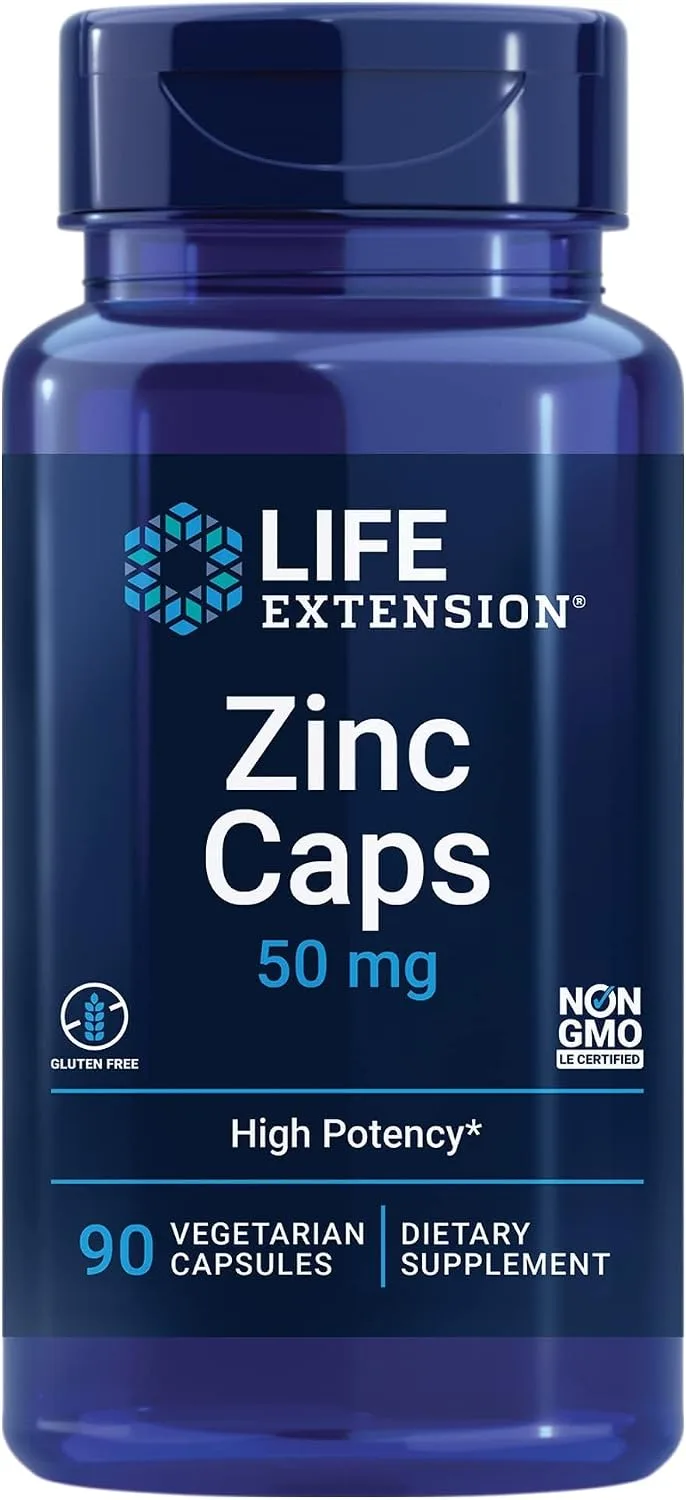 Life Extension, Zinc Caps, High Potency, 50 mg, 90 Vegetarian Capsules - MagniMarket