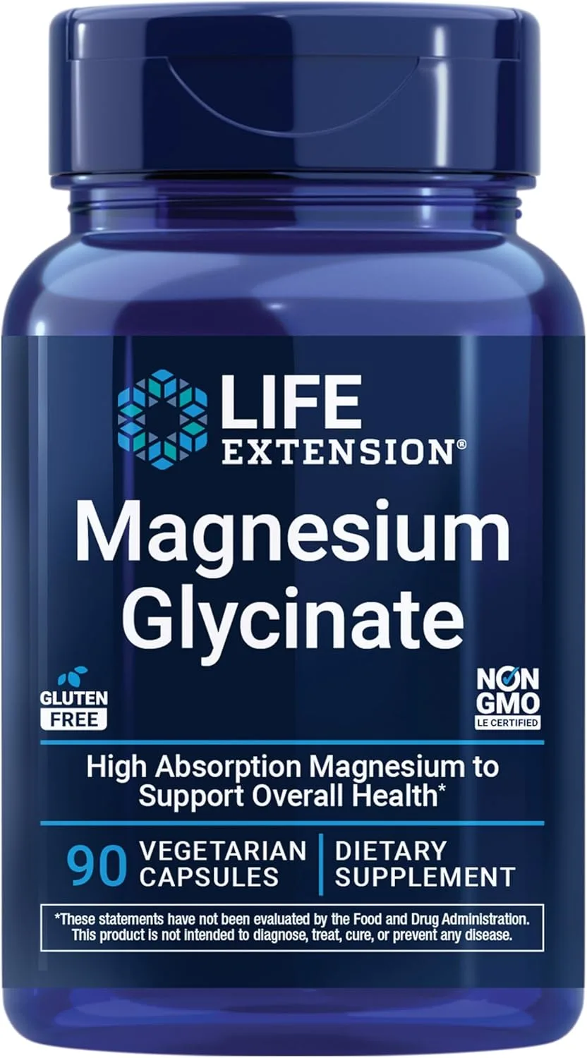 Life Extension, Magnesium Glycinate, 90 Vegetarian Capsules (105 mg per Capsule) - MagniMarket