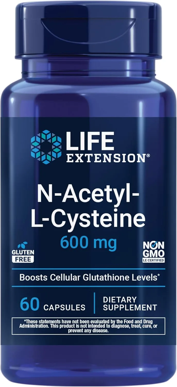 Life Extension, N-Acetyl-L-Cysteine, 600 mg, 60 Capsules - MagniMarket