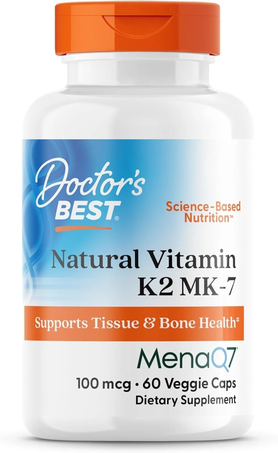 Doctor's Best, Natural Vitamin K2 MK-7, 100 mcg, 60 Veggie Caps - MagniMarket