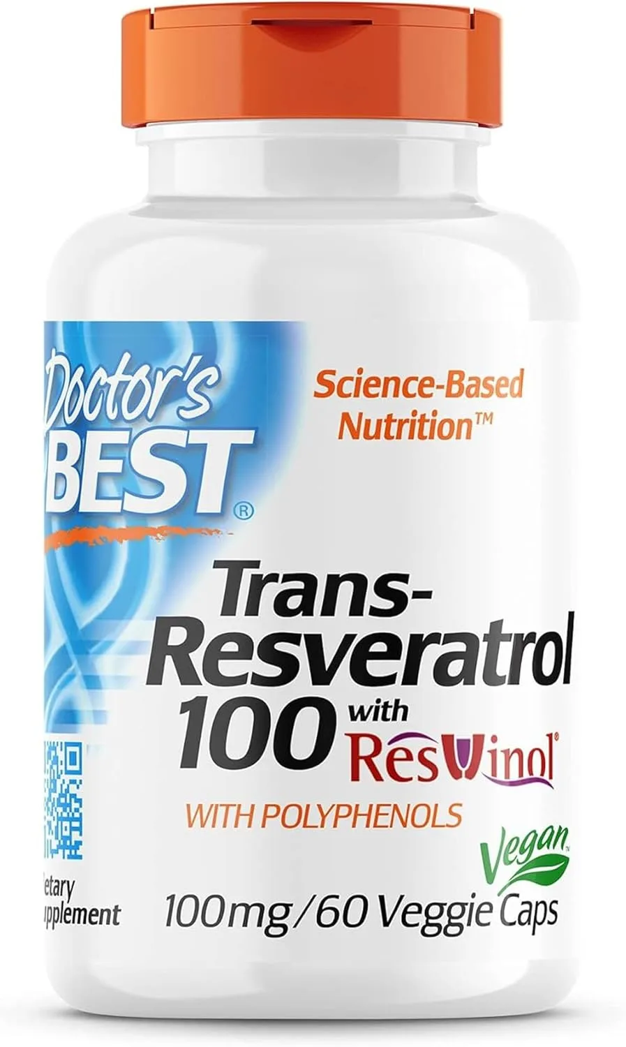 Doctor's Best, Trans-Resveratrol 100, 60 Veggie Caps - MagniMarket