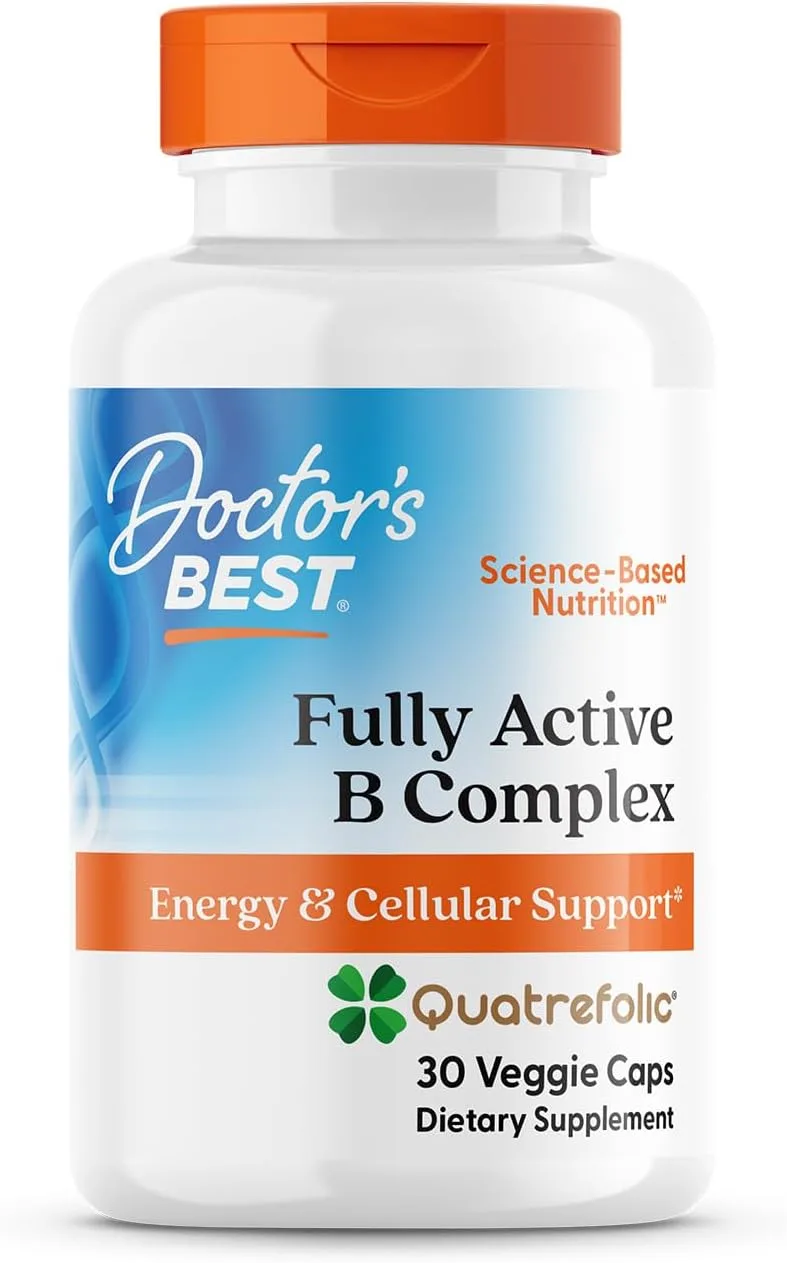 Doctor's Best, Fully Active B Complex with Quatrefolic®, 30 Veggie Caps - MagniMarket