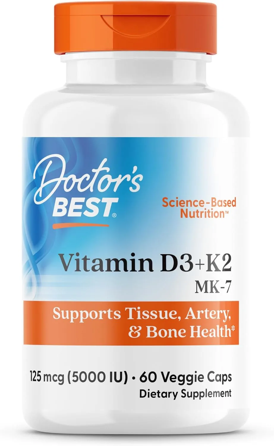 Doctor's Best, Vitamin D3 + K2, MK-7, 60 Veggie Caps - MagniMarket